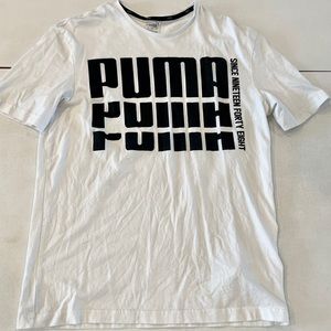 Short Sleeve White & Black Puma Shirt